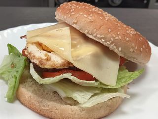 Hamburguesa especial y patas fritas 