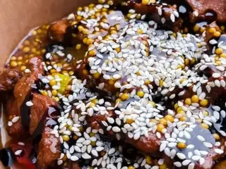 Теплий салат з овочами гриль та телятиною (300g)