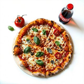 Pizza Margherita + Coca Cola Zero bottiglia vetro 330 ml