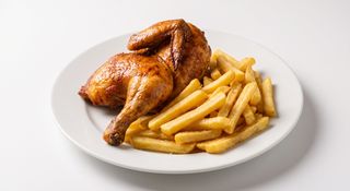 Menú medio pollo asado