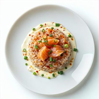 139. Riso croccante, tartare salmone - 3 pezzi