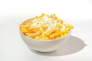 Loaded Fries with garlic and parmesan