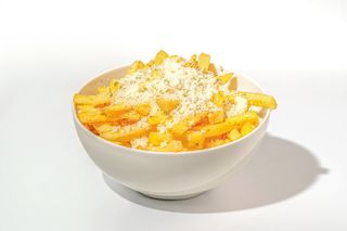 Loaded Fries with garlic and parmesan