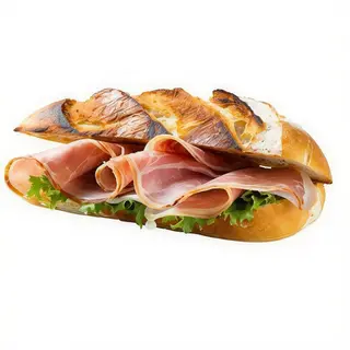 Bocadillo de jamón serrano y aceite de oliva
