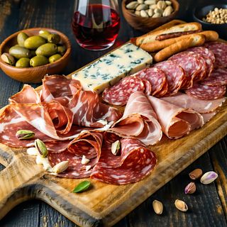 Deska oryginalnych włoskich wędlin