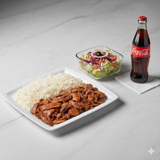 Menú De Plato De Arroz Y Ensalada