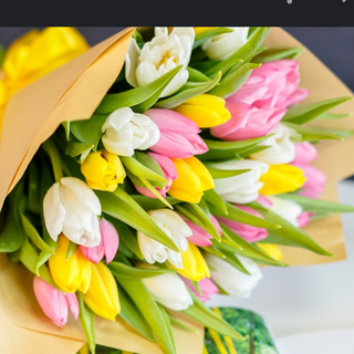 3 colourful tulips bouquet