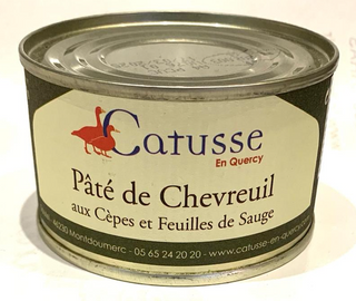 Pate de caprioara cu ciuperci porcini si frunze de salvia cutie 130 gr