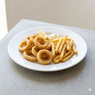 Ración De Calamares Con Patatas