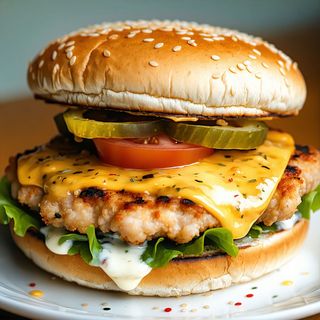 The Perk Cheese Chicken Burger