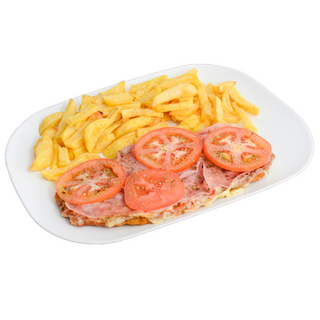 Milanesa De Ternera A La Napolitana Con Patatas Fritas