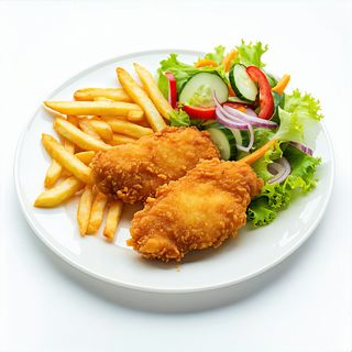 Filet Ran Gion z frytkami i surówką