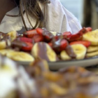 gofre + plátano + 1 salsa + nata