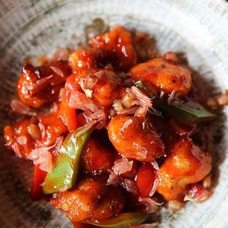 Lonchitas de lomo caramelizadas con salsa agridulce