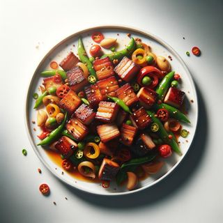 Pancetta di maiale saltata piccante