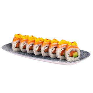 Uramaki z łososiem i mango crush
