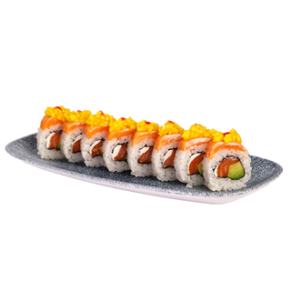 Uramaki z łososiem i mango crush