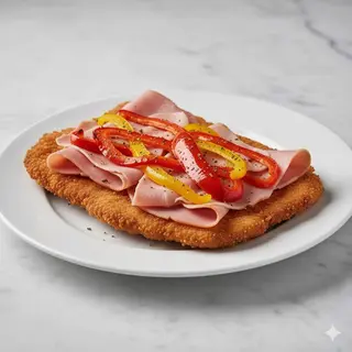 Milanesa XS con jamón y pimiento