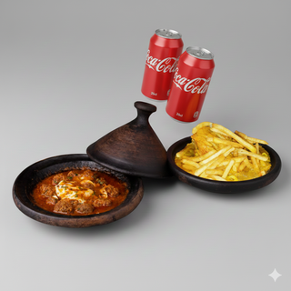 Tagine de Poulet + Tagine Viande Hachée + 2 Boissons