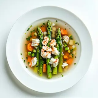 215. Zuppa di asparagi e polpa di granchio