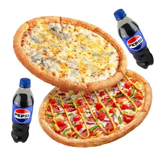 Pizza 35 cm x 2 + Băutură x 2