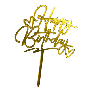 Topper tort Happy Birthday - auriu