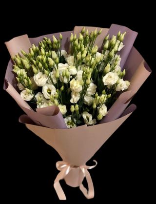 Buchet 9 fire eustoma lisianthus alb