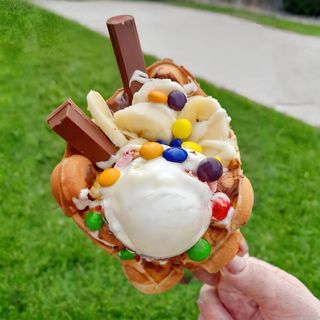 Bubble waffle Kinder bueno.