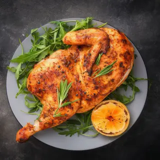 medio pollo asado