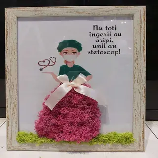 Tablou cu licheni Nu toti ingerii au aripi- 15x20