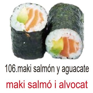 106. Maki Salmón Y Aguacate (8 Pza.)