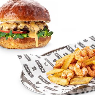 Большой Бургер + Креветки Делай Ноги + Фри