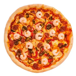 12: PIZZA GAMBAS FAMILIAR 