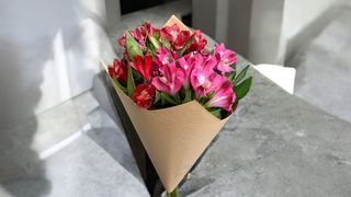 Buket sa šarenim alstromerijama