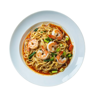 50.Fideos chinos con gambas y curry estilo tiepan