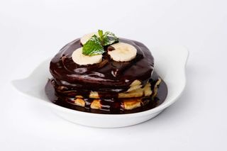 Панкейки с нутеллой и бананом