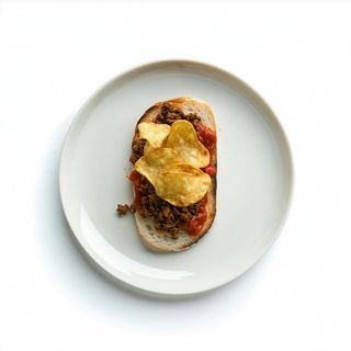 Picata de carne con frijoles