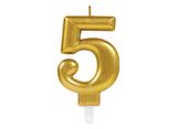Свещи за торта цифра 5 злато