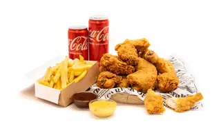 Menú 4 Piezas De Pollo + 4 Tiras + 4 Alitas 