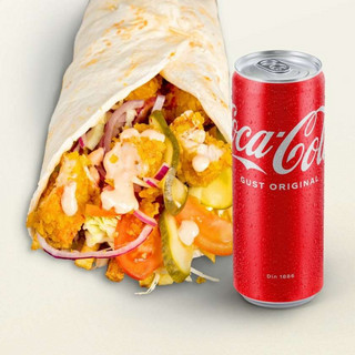 Crispy mediu de pui la lipie + Coca-Cola 0.33l