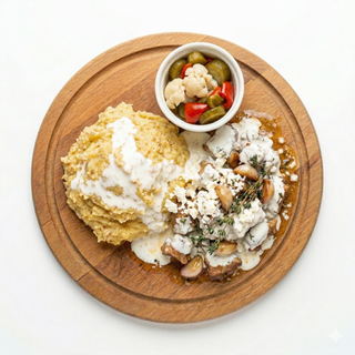 Mamaliguta cu branza si smantana