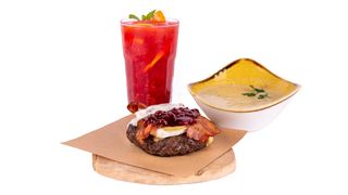 Zestaw Stek siekany + zupa + lemoniada