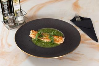 SALMON CON RISOTTO DE ESPINACAS