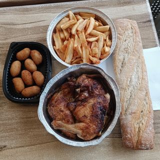 PROMO 2 - Pollo Asado + Patatas + Pan + Croquetas