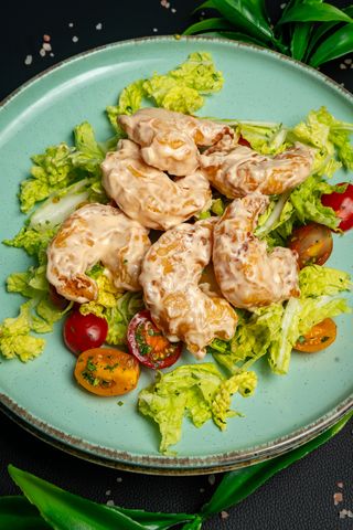 Creveti tempura cu maioneza picanta