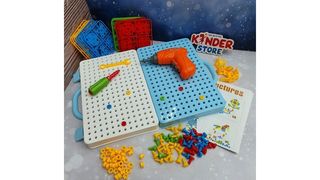 Конструктор мозаика с шуруповёртом и отверткой 186 деталей