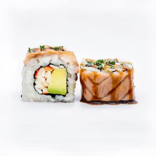 California maki de sake flambeado (8 uds.)