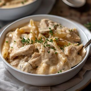 Penne Poulet Champignons