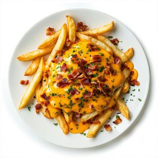 Patate fritte con cheddar e bacon porzione maxi