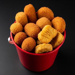 Cubo de 10 nugguets y 10 croquetas de jamón